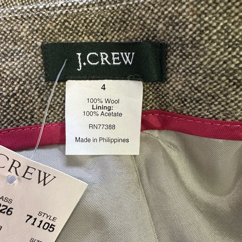 J. Crew 100% Wool Brown A-Line Skirt - Picture 12 of 12